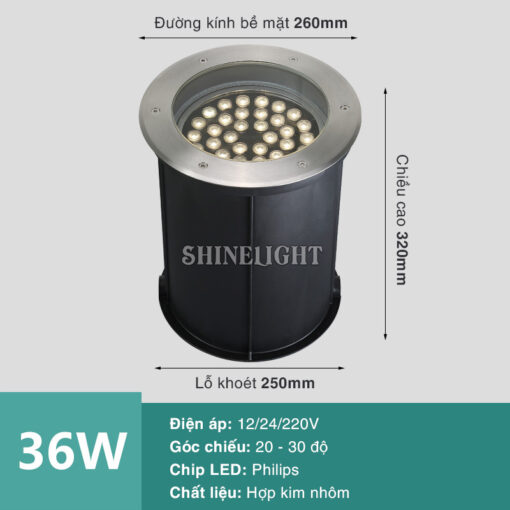 Đèn âm đất chỉnh hướng cao cấp SLHDB - Hình ảnh 7