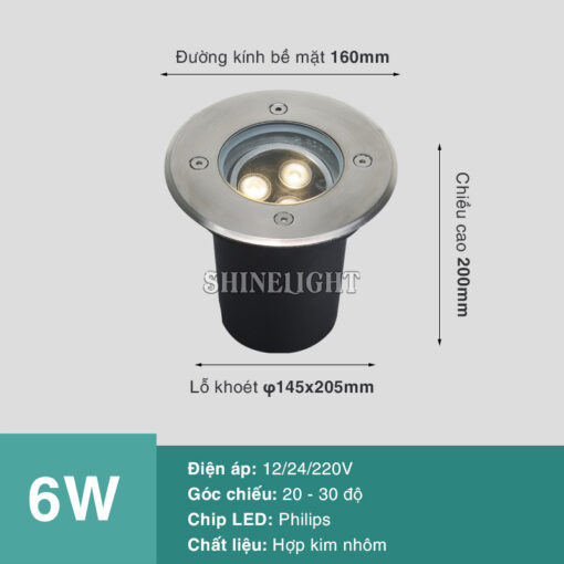 Đèn âm đất chỉnh hướng cao cấp SLHDB - Hình ảnh 2