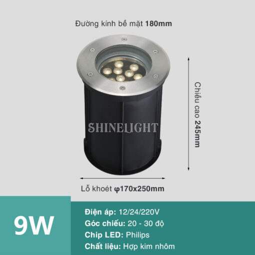 Đèn âm đất chỉnh hướng cao cấp SLHDB - Hình ảnh 3