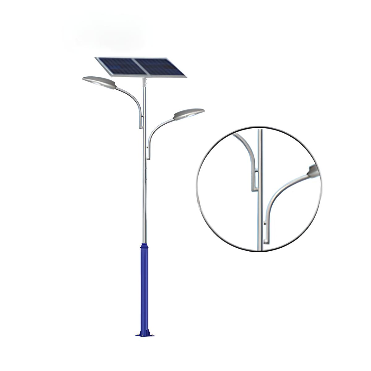 Cột đèn năng lượng mặt trời 02 nhánh đẹp SL-TD15