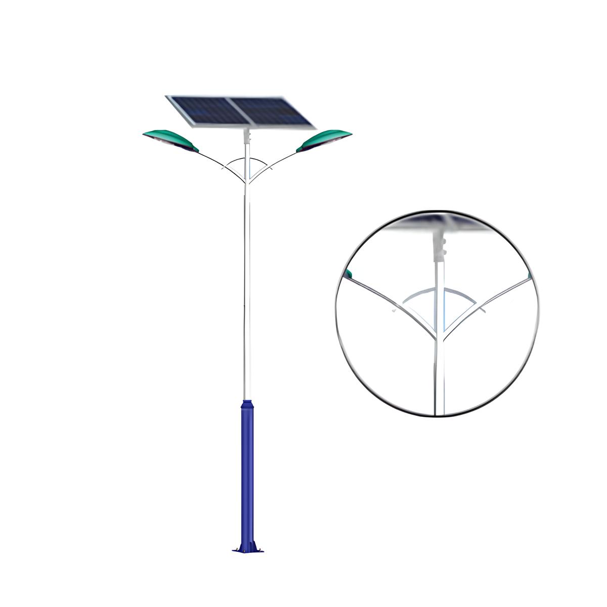 Trụ đèn năng lượng mặt trời 2 nhánh SL-TD13