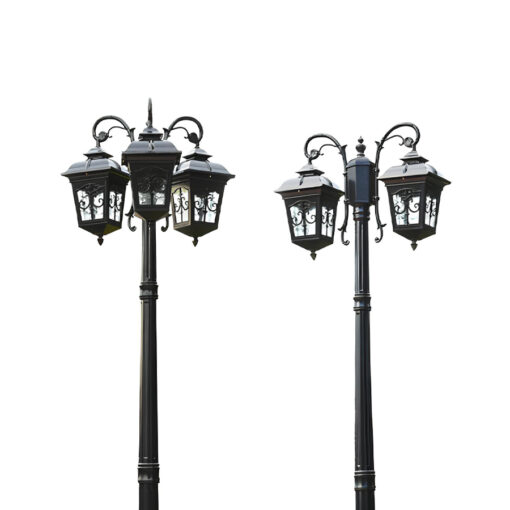 Cột đèn sân vườn tân cổ 2 bóng chùa SL-TEMPLE117/2-3