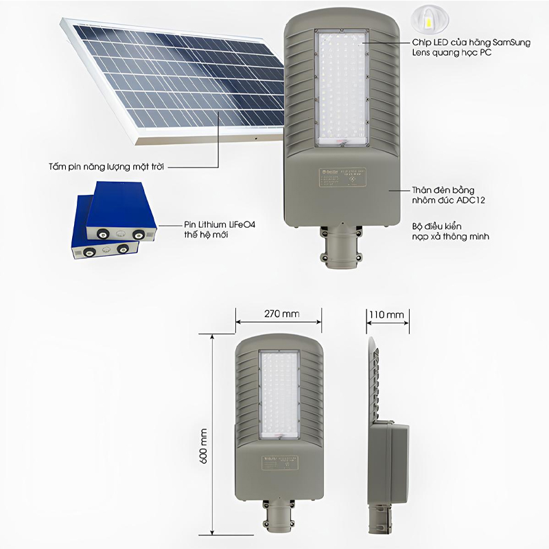 Đèn đường năng lượng mặt trời SL-CSD50 - Hình ảnh 5