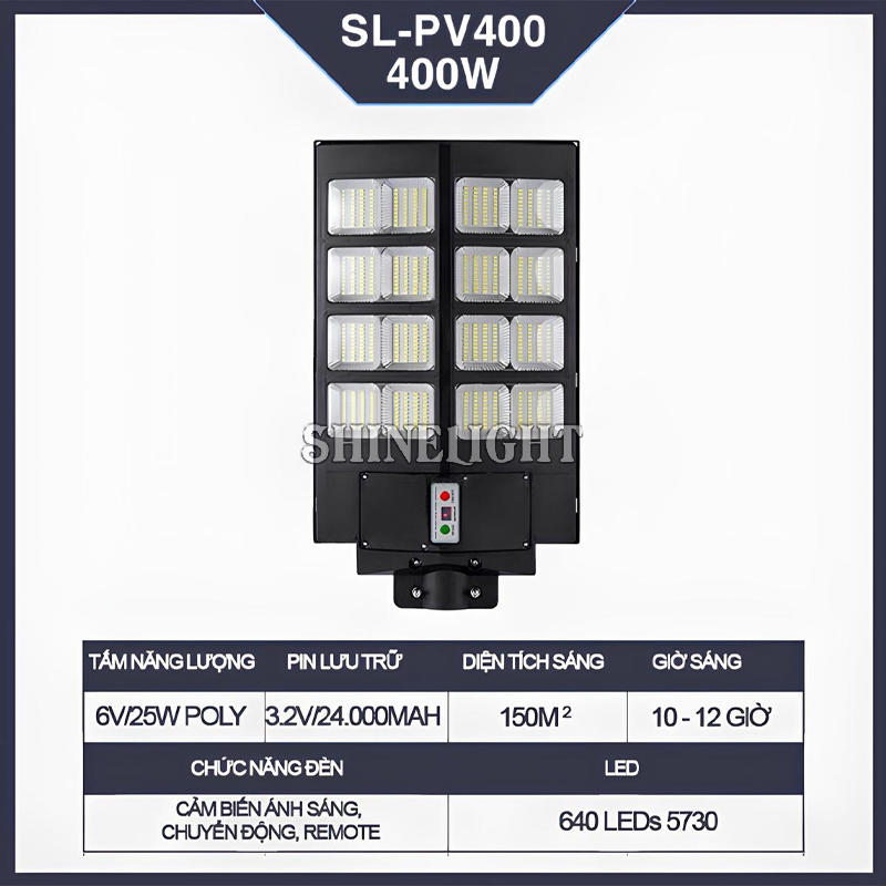 Đèn đường năng lượng mặt trời SL-PV400 - Hình ảnh 2