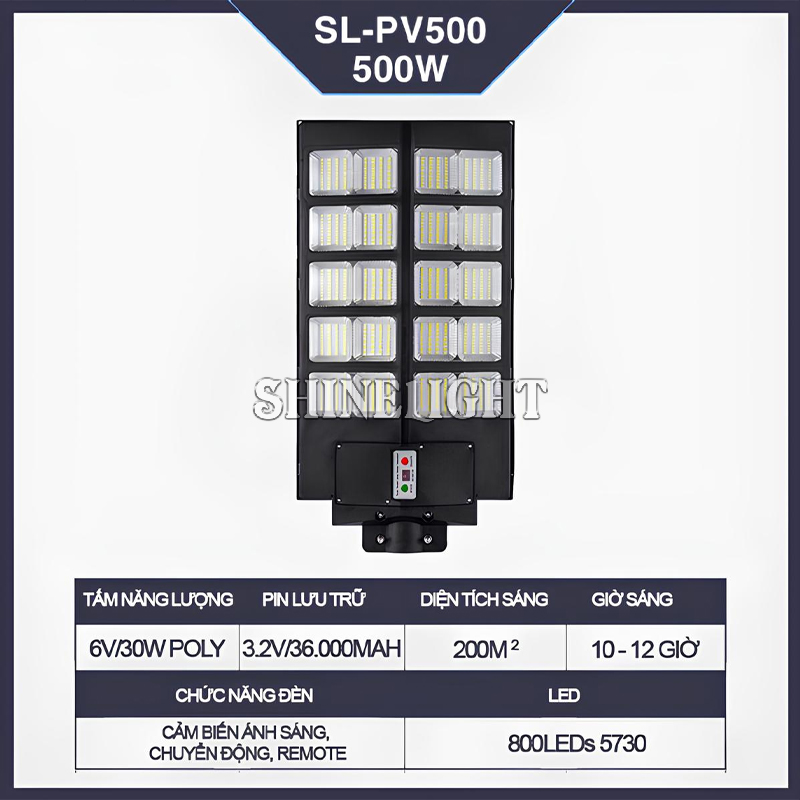 Đèn đường năng lượng mặt trời SL-PV500 - Hình ảnh 2
