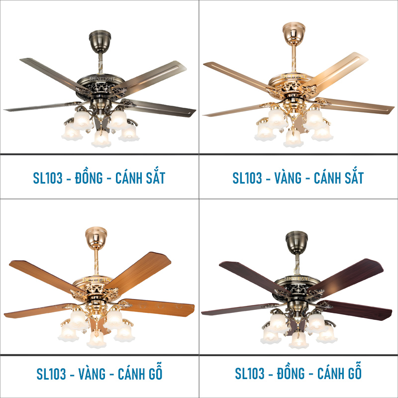 Quạt trần đèn SL103 - Hình ảnh 3