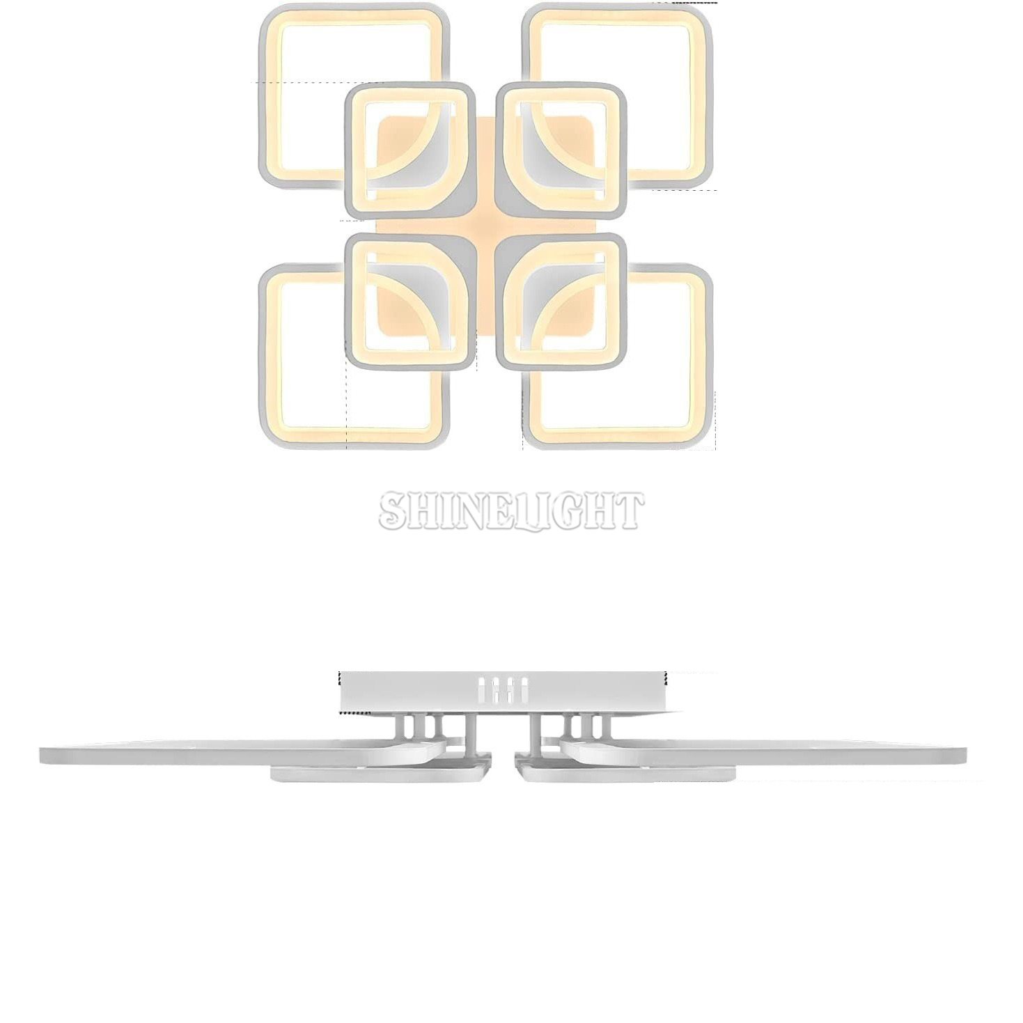 ĐÈN MÂM LED 8 CÁNH VUÔNG 600 - Hình ảnh 3