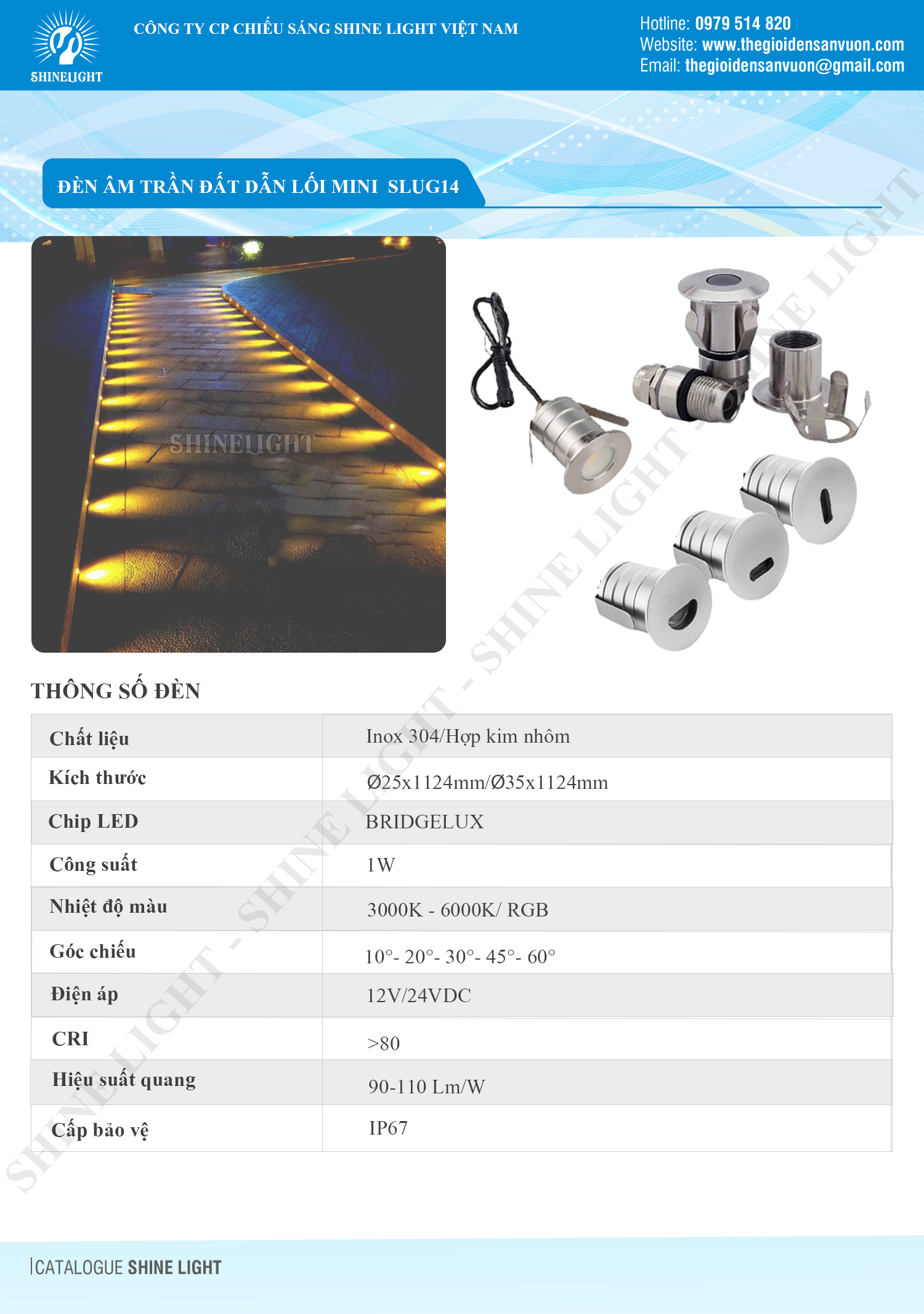 ĐÈN ÂM ĐẤT DẪN LỐI MINI SLUG14 - hình 1