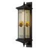 Đèn gắn tường SLDGTTK nhìn chính diện, thân dài, mặt kính sọc trắng mờ