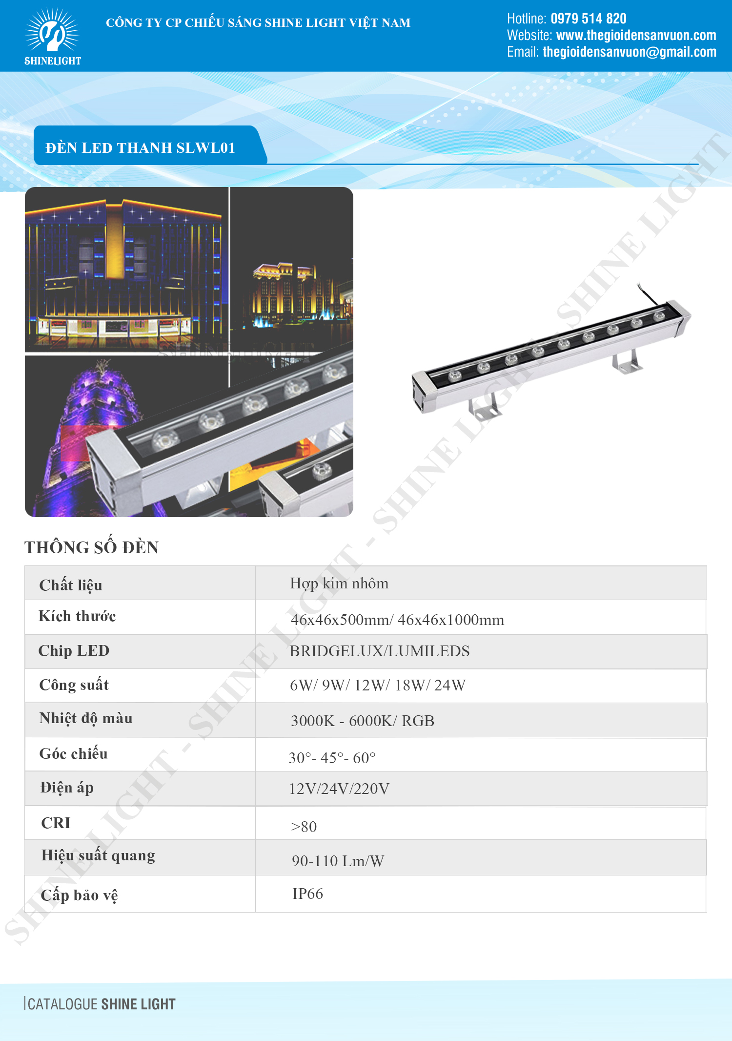 ĐÈN LED THANH SLWL01 - hình 1