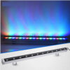 Đèn LED thanh SLWL01 RGB bật sáng đổi màu hắt lên tường, kèm ảnh đèn khi tắt