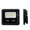 Đèn LED pha 10W SLFLS10 vỏ đen in 10W IP66, mặt trước và mặt cạnh kèm đường đo kích thước trên nền trắng