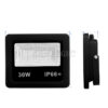 Đèn LED pha 30W SLFLS30 vỏ đen, mặt trước in 30W IP66 và mặt cạnh kèm đường đo kích thước trên nền trắng