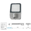 Đèn cao áp LED Grace bản 100-150W kèm bản vẽ kích thước, dài 522