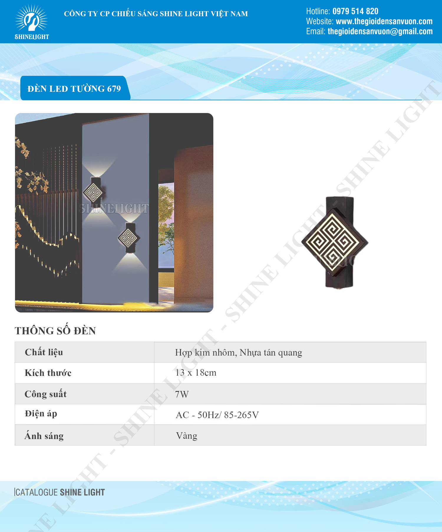 ĐÈN LED TƯỜNG 679 - hình 1