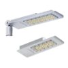 Hai kích cỡ đèn cao áp LED Anibus vỏ nhôm xám, một bộ kèm khớp lắp đỉnh cột, nền trắng