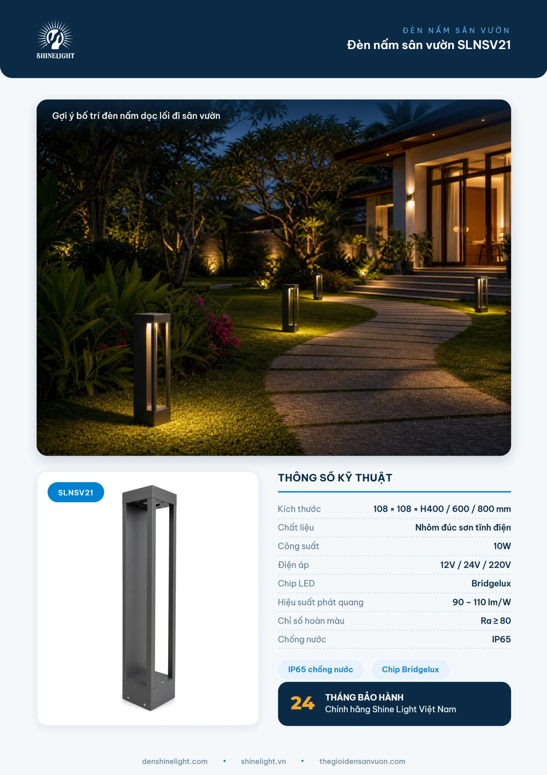 Đèn nấm sân vườn SLNSV21 - hình 1