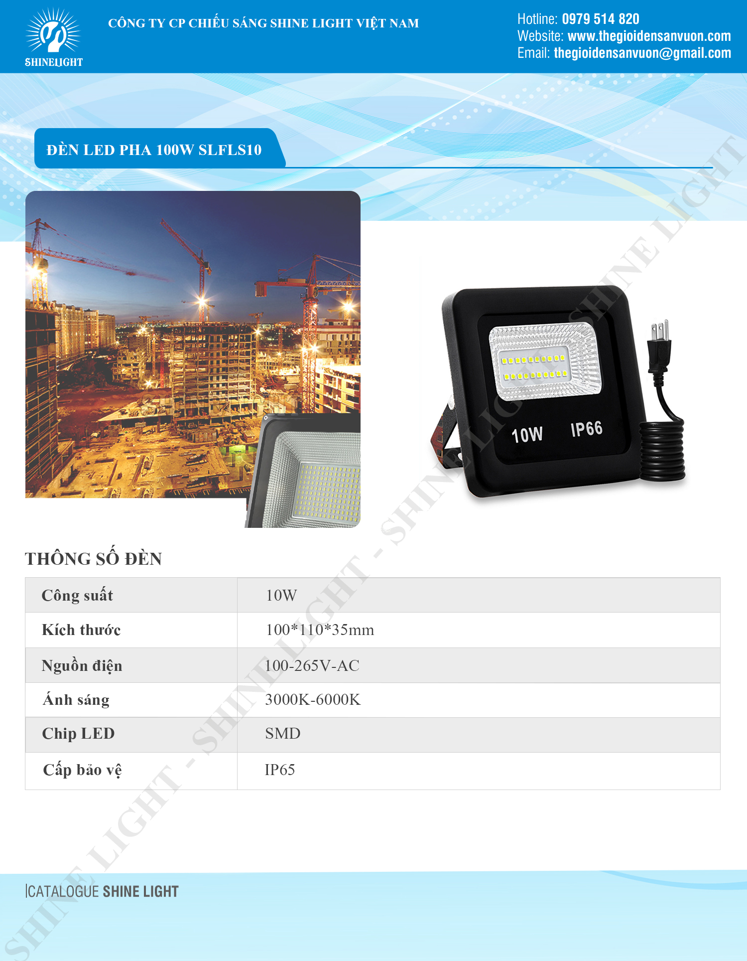 ĐÈN LED PHA 10W SLFLS10 - hình 1