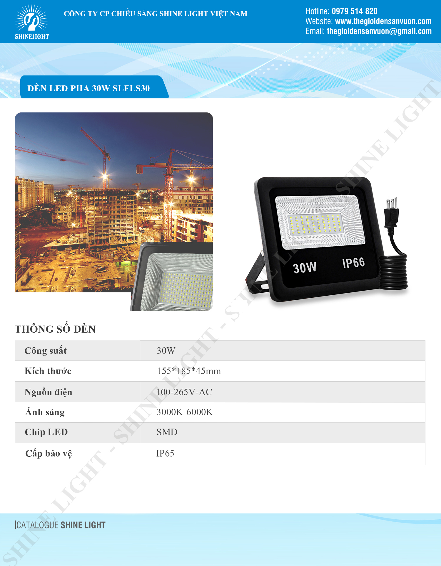ĐÈN LED PHA 30W SLFLS30 - hình 1