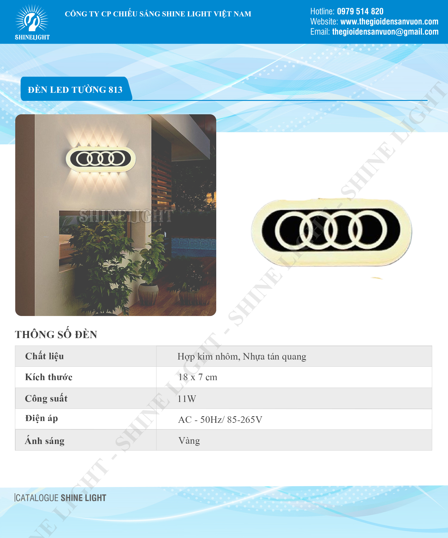 ĐÈN LED TƯỜNG 813 - hình 1