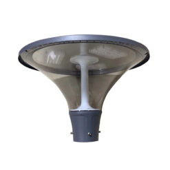 Đầu đèn cột sân vườn SL-DSVB2 mặt chụp đĩa bay thân xám, chụp nghiêng trên nền trắng