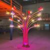 Cột đèn trang trí cánh bướm SL-ButterflyRGB thân sáng hồng tại xưởng sản xuất