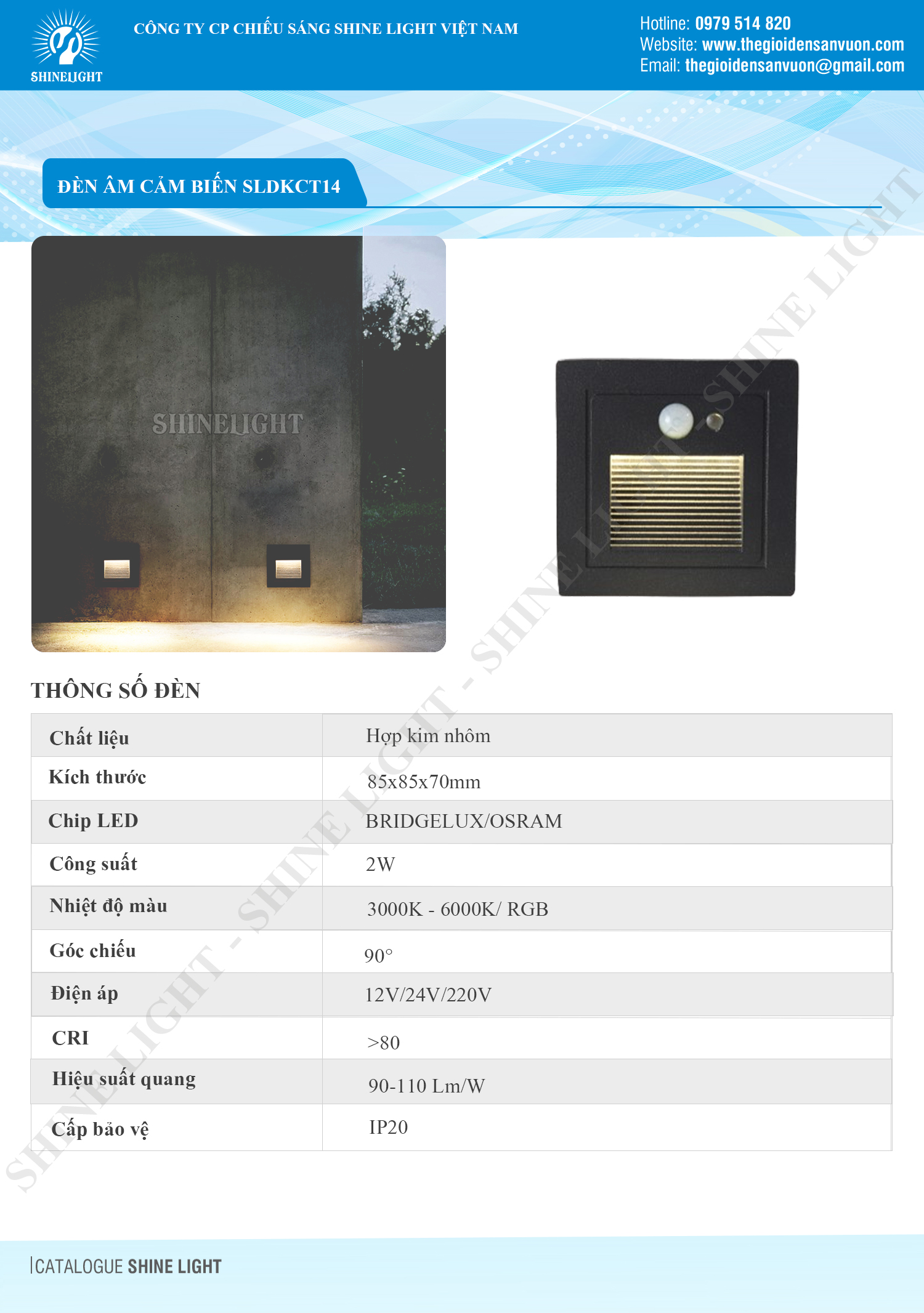 ĐÈN ÂM CẢM BIẾN SLDKCT14 - hình 1