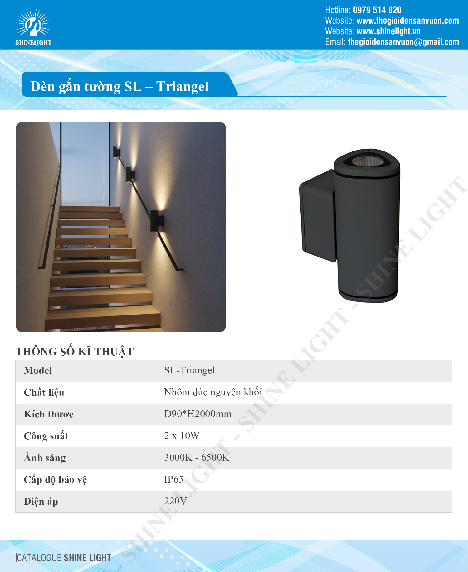 Đèn gắn tường SL - Triangel - hình 1