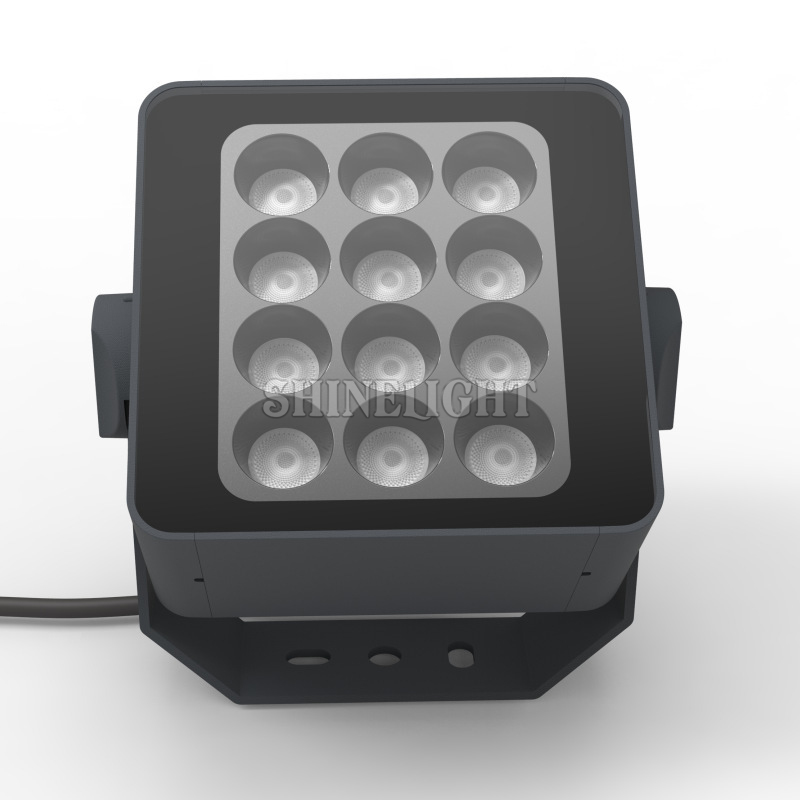 Đèn rọi cột SLWE cỡ nhỏ nhìn chính diện với 12 mắt LED