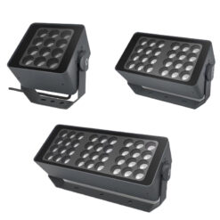Ba cỡ đèn rọi cột SLWE vỏ nhôm xám, mặt LED dạng ma trận nhiều mắt