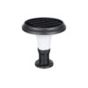Đèn trụ cổng NLMT SLGL3003: nền trắng, nắp tấm pin đen, chao trắng sữa, thân đen