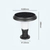 Đèn trụ cổng NLMT SLGL3003: bản vẽ kích thước Φ260mm, cao 280mm, đế Φ120mm