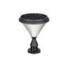 Đèn trụ cổng NLMT SLGL3004: nền trắng, chao phễu vân sọc, thân thắt eo màu đen