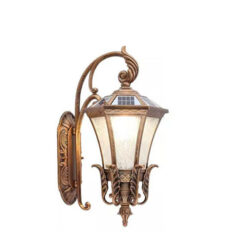 Đèn gắn tường năng lượng mặt trời SL-DTSMT màu đồng cổ, chụp nền trắng