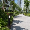 Hàng đèn nấm SL-N6C trong khuôn viên khu đô thị ban ngày