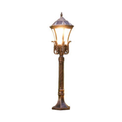 Đèn nấm năng lượng mặt trời SL-505 màu đồng cổ bật sáng trên nền trắng